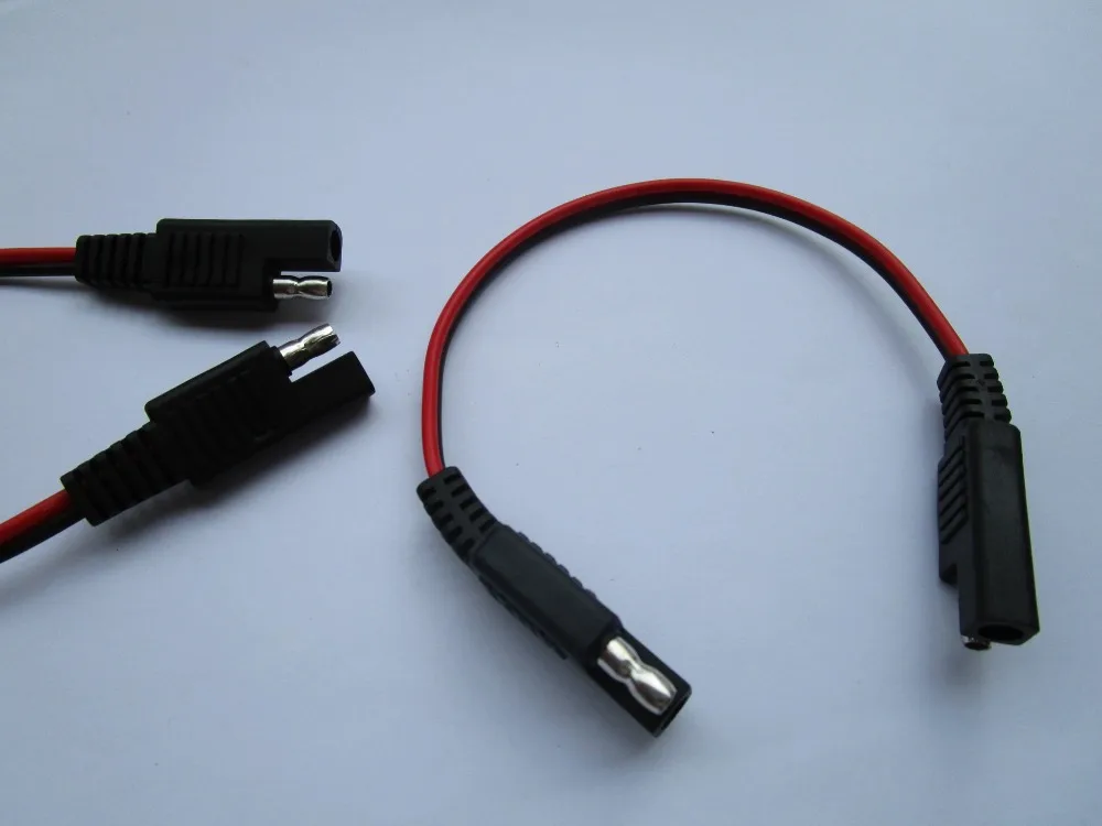 

2 Pcs SAE to SAE DC Power Automotive Extension Cable 18AWG 250mm
