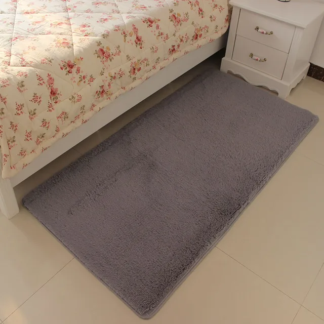 50*100/120/160CM Silky non slip Bedroom Mats strip White/brown/green