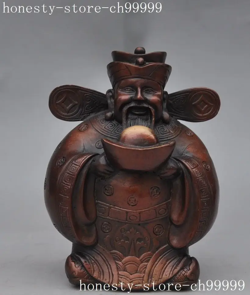 christmas chinese buddhism bronze brass Jambhala God yuanbao wealth good luck statues halloween