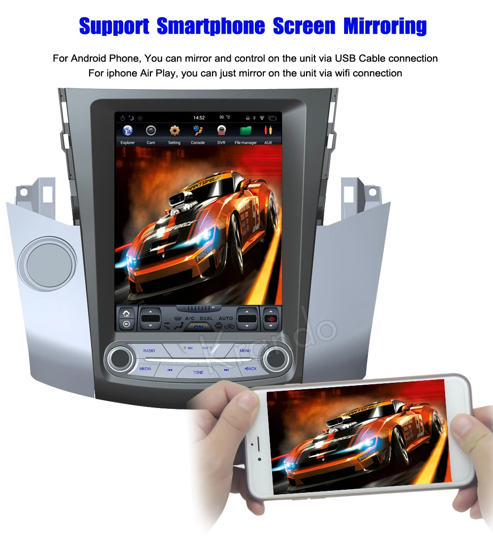 Flash Deal Krando Android 8.1 10.4" Vertical big screen car audio radio gps navigation for Toyota RAV4 2006-2012 entertainment dvd player 8