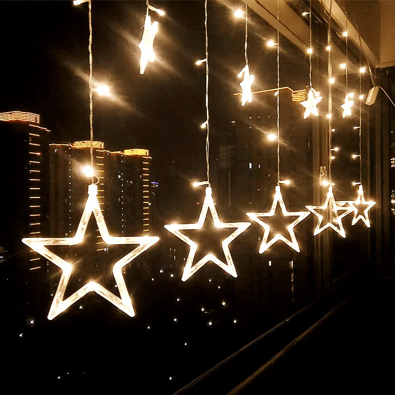 4M Christmas LED Lights AC 220V Romantic Fairy Star LED Curtain String Lighting For Holiday Wedding Garland Party Decoration 4M Christmas LED Lights AC 220V Romantic Fairy Star LED Curtain String Lighting For Holiday Wedding Garland Party Decoration