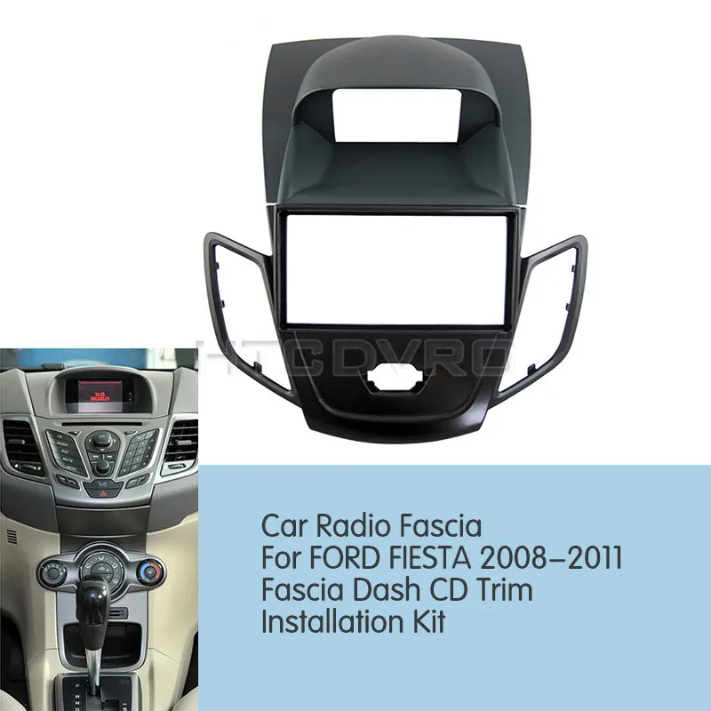 YMODVHT 173x98/178x100/178x102mm Car Radio Fascia for FORD FIESTA 2008-2011 Stereo Panel Dash Mount Trim Installation Kit Frame |