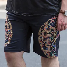 Новые шорты с карманами эластичный пояс Повседневное шнурок шорты Лето стороны печатных Для мужчин бермуды masculina большой плюс Размеры 5XL 6XL