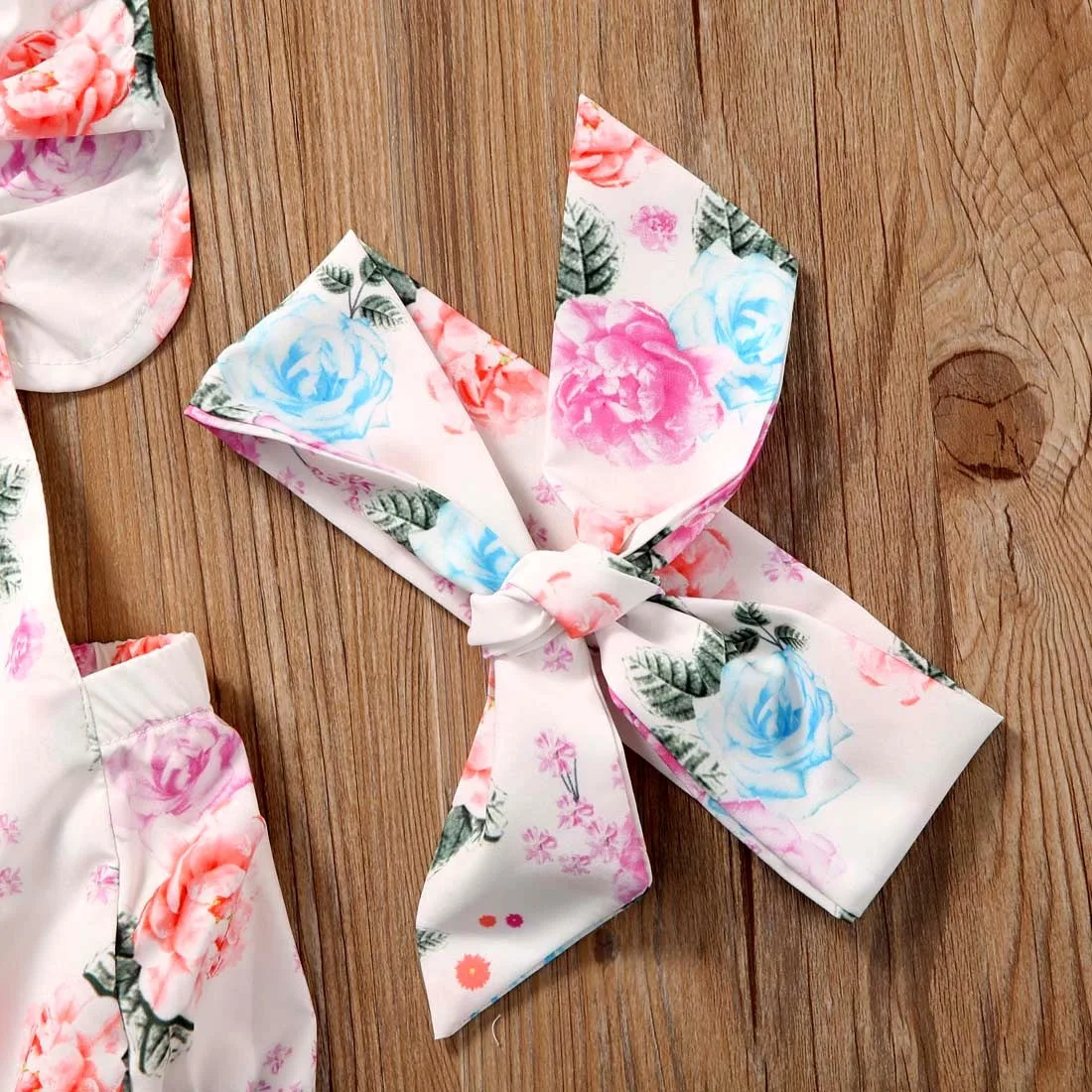 Летняя тонкая одежда с цветочным принтом для новорожденных девочек детский розовый Боди Одежда для маленьких девочек Комбинезон-ползунки для маленьких девочек комплект из 2 предметов