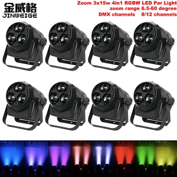 

Free Shipping 8pcs/Lot 3x15w 4in1 RGBW Led Par Lights Wedding Stage Decor Zoom Effect Par Light