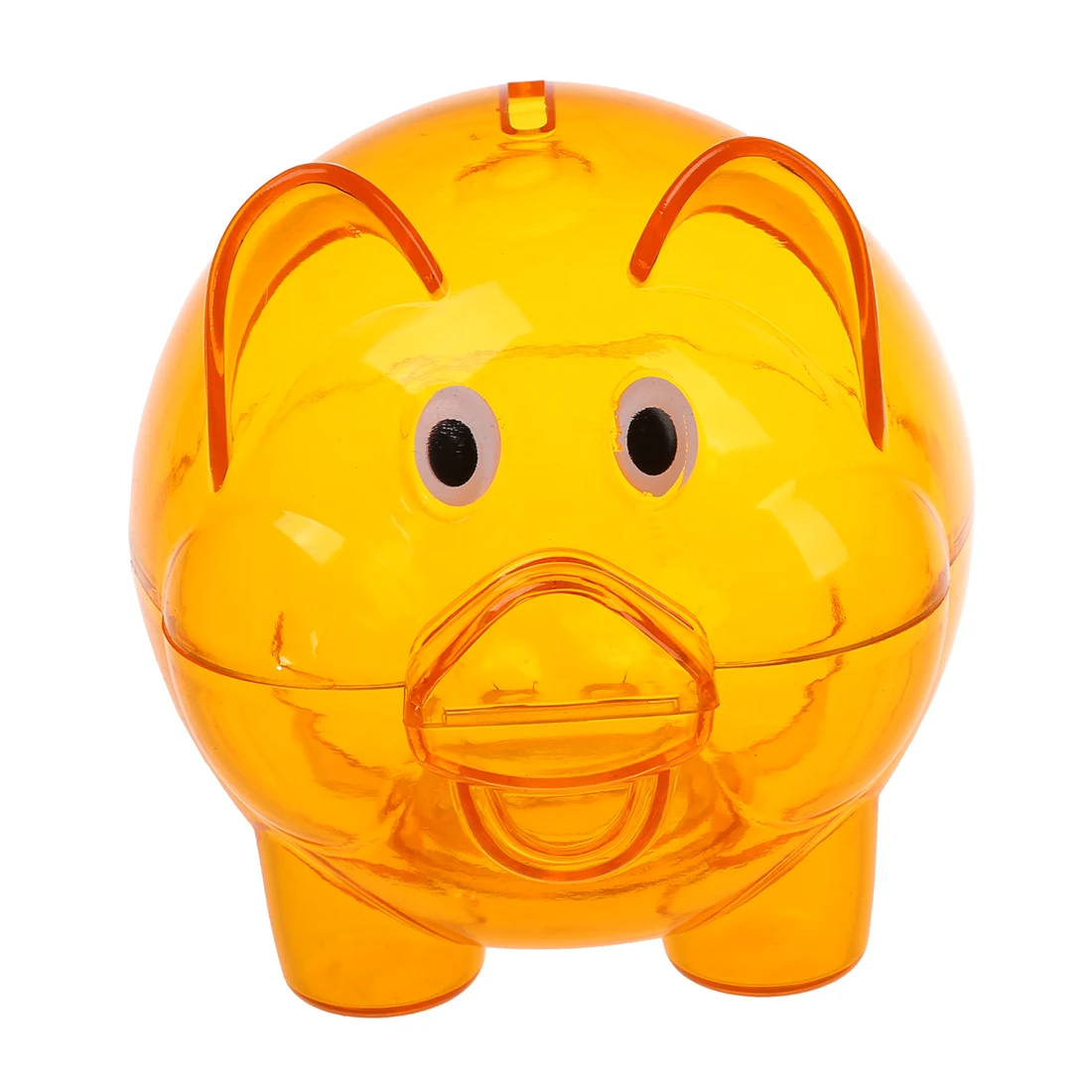 

Plastic Piggy Bank Coin Money Cash Saver Savings Safe Box Clear Orange