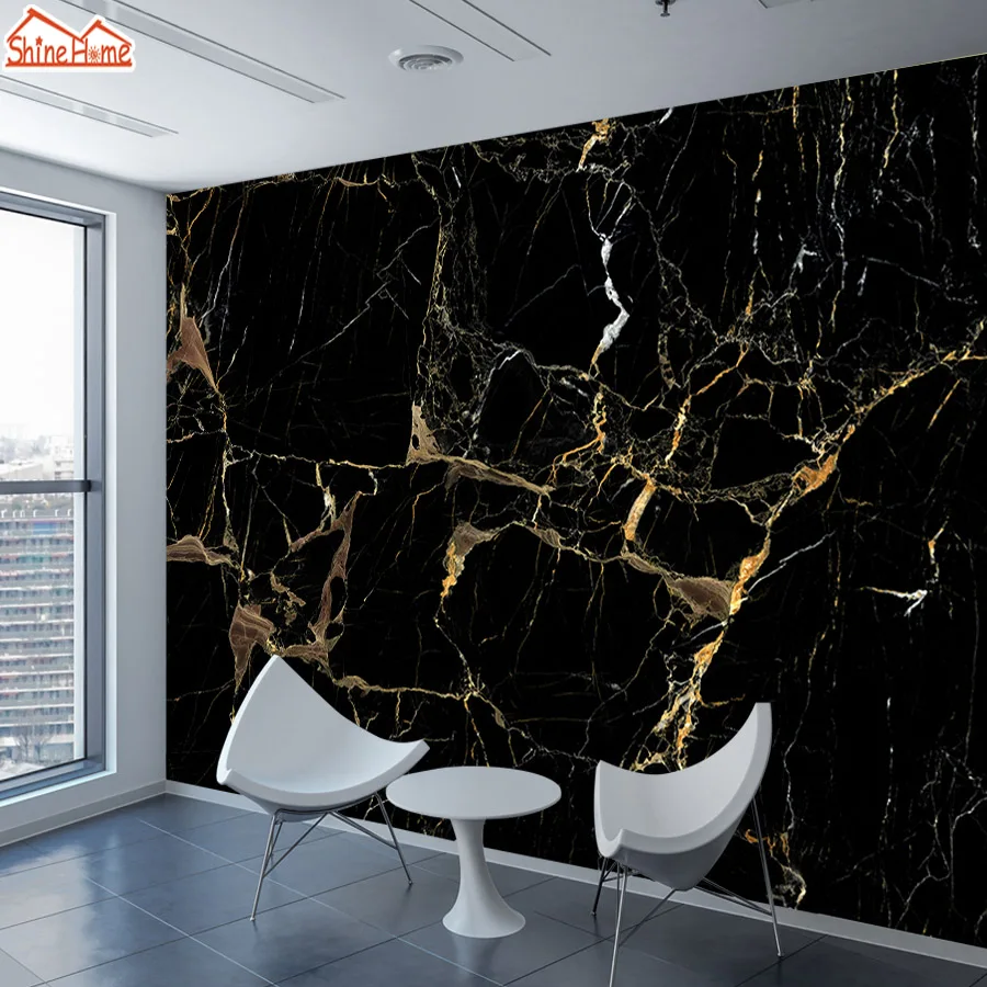 8d Silk Black Gold Marble Mural Photo Wallpaper 3d Contact Wall Paper Papers Home Decor Wallpapers For Living Room Tv Murals Art Wallpapers Aliexpress