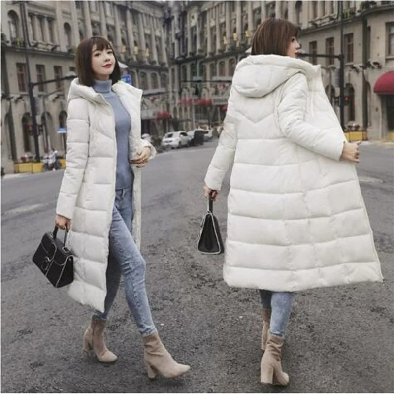 M-6XL новинка зимняя куртка Женская парка пальто Feminina длинный пуховик плюс размер с