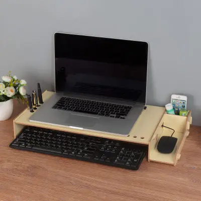 Деревянная подставка для ноутбука с экраном, стойка для компьютера, Офисная настольная коробка для хранения, одна машина, монитор, экран, база, стойка для хранения, кронштейн