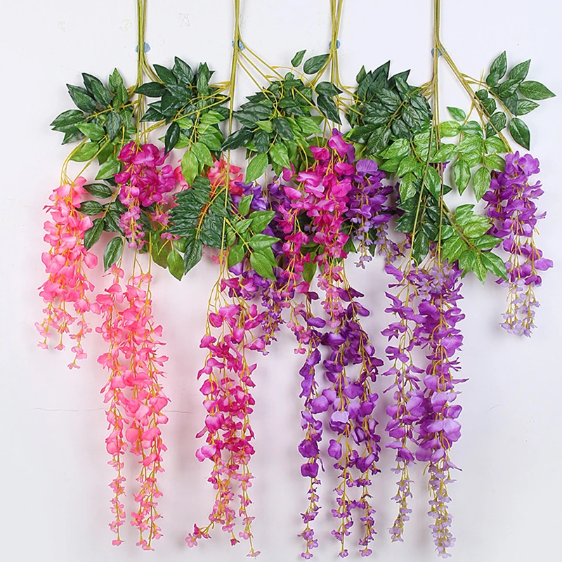 

Suspended ceiling decoration striped simulation bean flower string color printing false flowers long wisteria false flowers