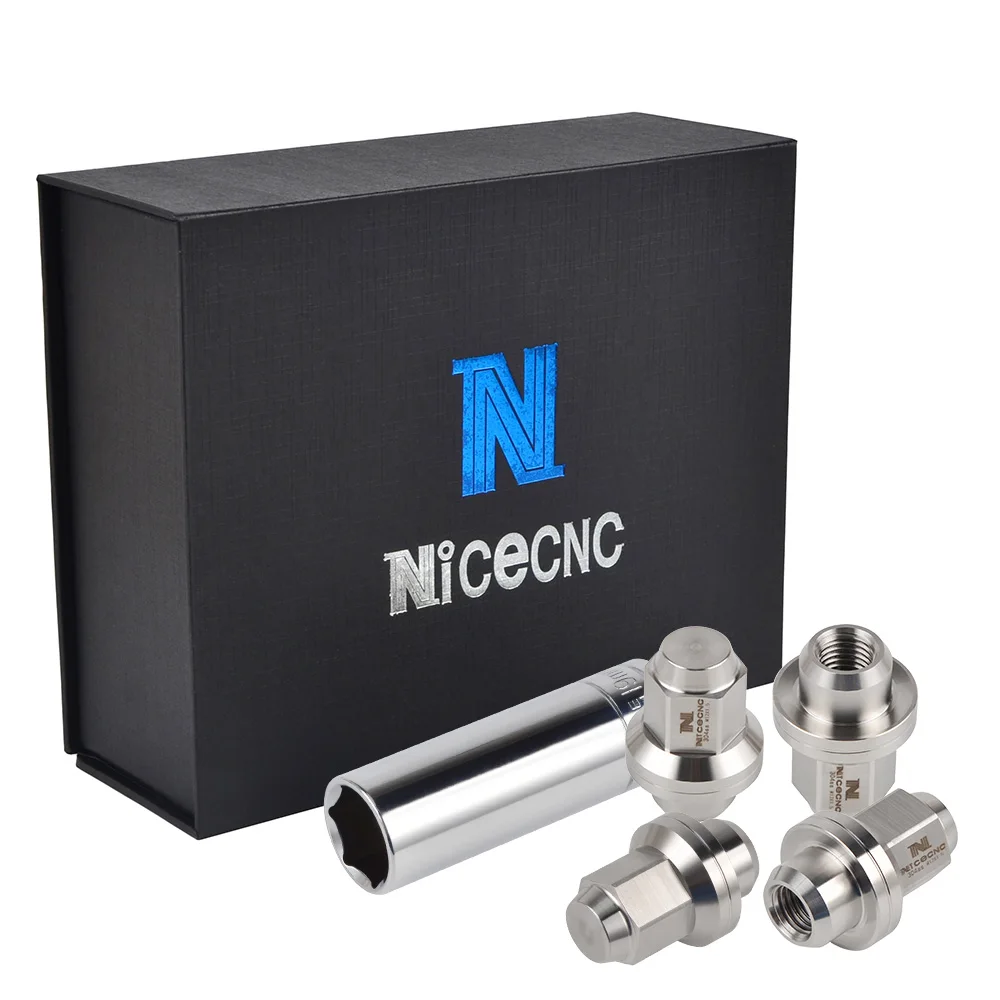 

20x 12-1.5 Drift Rim Wheel Lug Nuts Chrome Nut Stainless Steel Bolts For Toyota Sequoia Sienna Solara Supra Yaris etc Racing Car