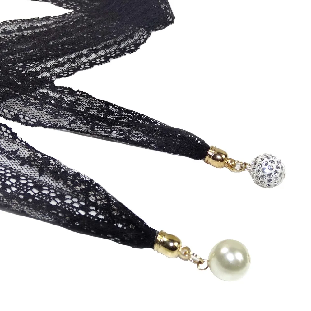 Minanser Для женщин Лето шейный платок высокое качество Винтаж Кружево шеи Jewelry шар
