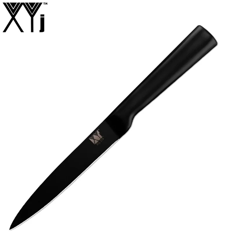 XYj 6,5 ''кухонный нож из нержавеющей стали с нескользящим острым лезвием, черный нож для шеф-повара, стейк, мясо, индейка, инструменты для приготовления пищи - Цвет: D.5 utility knife