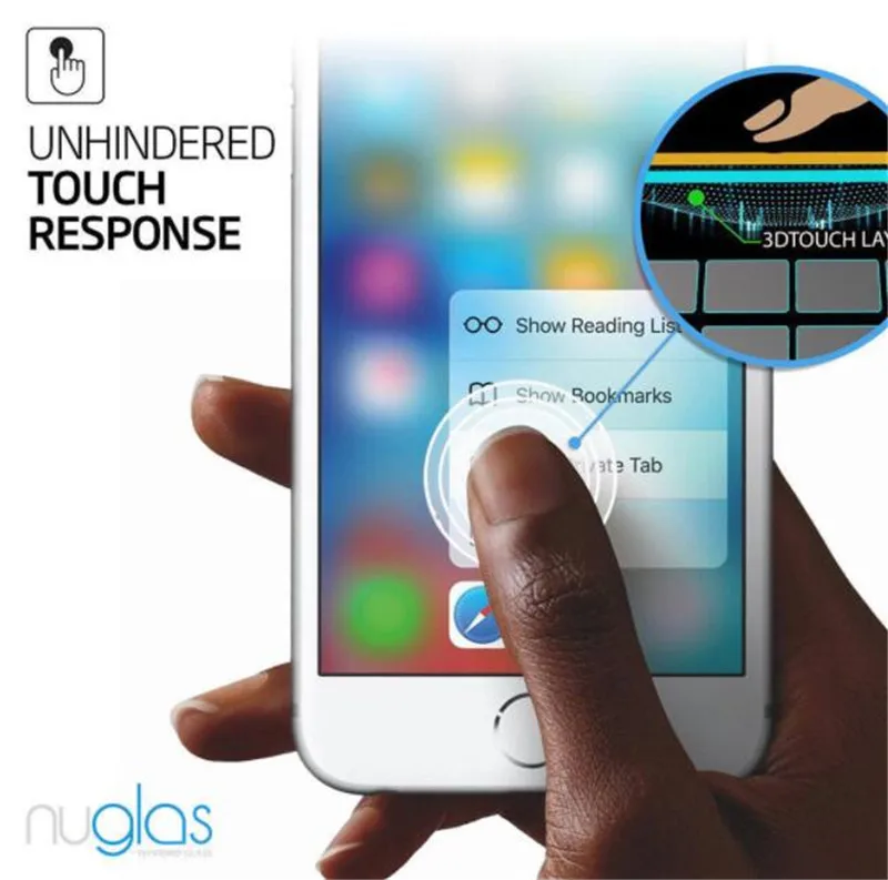 3 шт., оригинальное закаленное стекло nuglas 9 H, ультратонкое закаленное стекло премиум-класса, Защита экрана для iPhone 7 8 в розничной упаковке