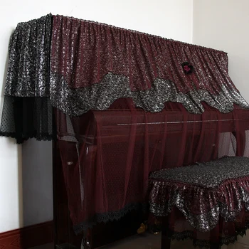 

quality piano cover lightly dustproof piano cloth with stool bench cover set decoration home textile free shipping