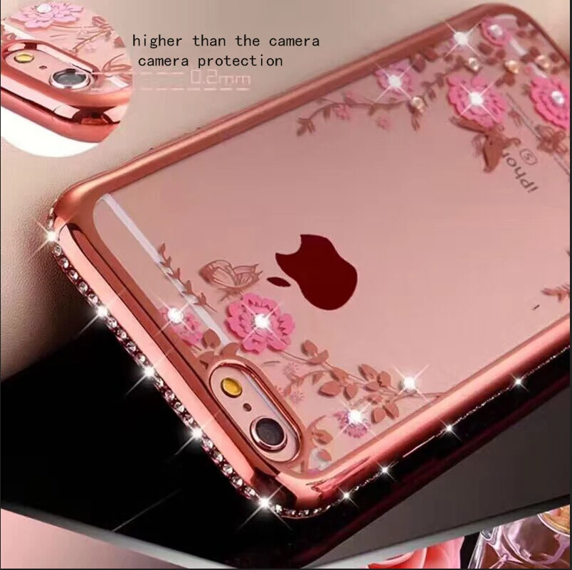 2019 Newet Розовый Блестящий чехол с алмазной рамкой для iphone 6 S 7 8 plus X XS MAX XR Мягкая