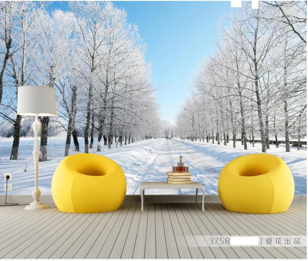 Online kopen wholesale sneeuw winter behang uit china sneeuw ... Deco behang berk