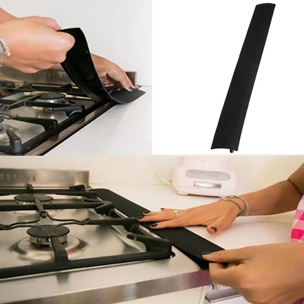 

1Pcs Silicone Rubber Stove Counter Gap Cover Flexible Grease Proof Sealing Strip Tape Kitchen Oil-gas Heat Resistant Tape