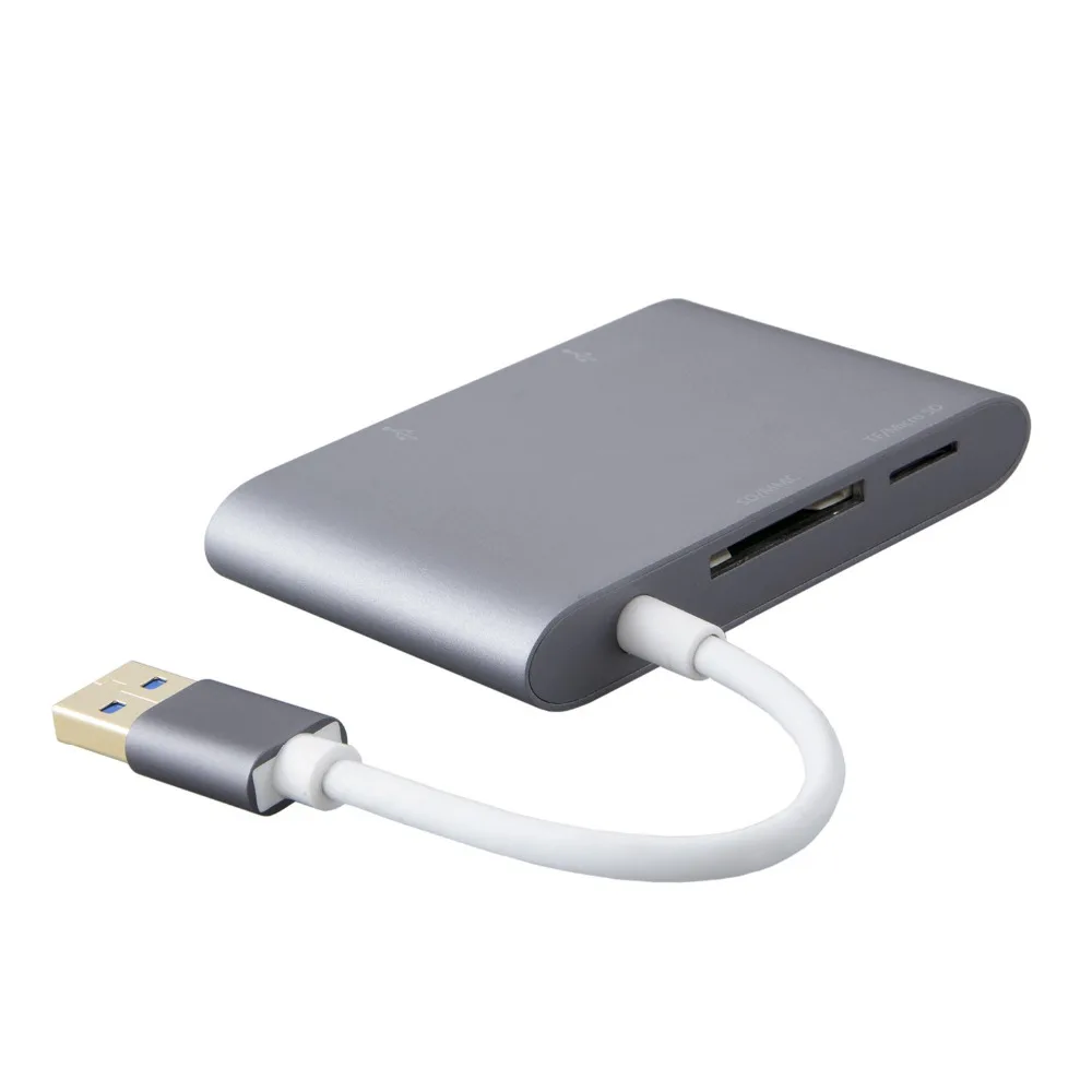 Кабель USB C концентратор Тип к TF/Micro SD и MMC кардридер + 2 3 0 адаптер серый/золотой| |