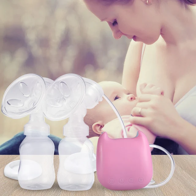 Electric Double-breast Pump Milking Machine Powerful Electric Breast Pump USB BPA Free With Milk Bottle Baby Breast Feeding
