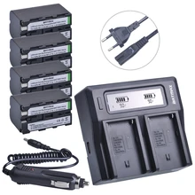 4 шт. 5200 мА/ч, NP-F770 NP-F750 NP F770 NP F750 750 батареи + Ультра быстрее LCD Dual Charger Наборы для sony CCD-RV100 DCR-TRU47E