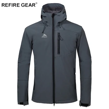 

ReFire Gear Autumn Winter Windproof Soft Shell Hiking Jackets Men Breathable Waterproof Thermal Jacket Male Outdoor Sport Jacket