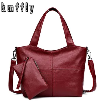 

Women Handbag Leather Women Shoulder Bags Ladies Casual Tote Bags 2 sets Famous Brand Designer Women Messenger Bags sac a main