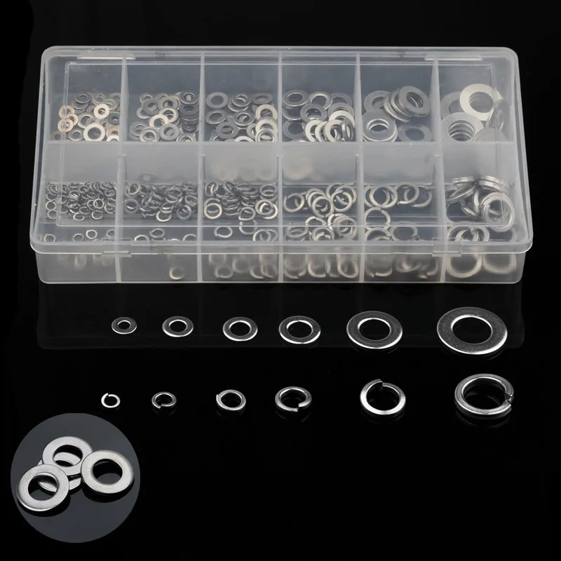 350PCS Metric M3 M4 M5 M6 M8 M10 Assorted Durable Washer Kit For