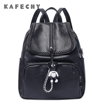 

Casual Women Backpack Soft Leather Backpacks for Ladies Large Capacity Travel Bag Girls Bagpack Mochilas Preppy School Bag