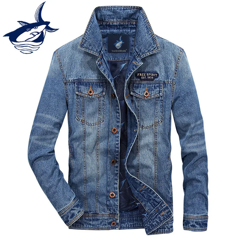 

New Fashion & Classic Men Clothes 2018 Autumn Denim Jacket Men Brand Tace & Shark Jeans Jacket European Cowboy Style Denim Coat
