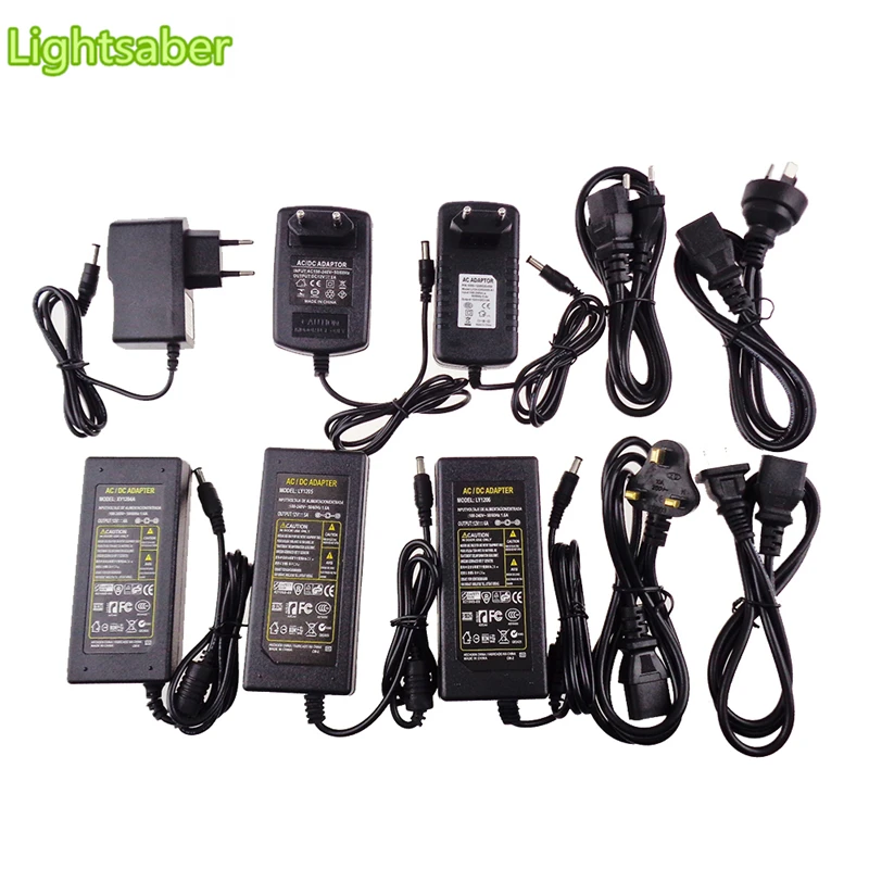 

12V Power Supply for Led Strip EU/US/UK/AU Adapter AC110-220V To DC12V 4A Cord 4 Options Plug Transformer UR