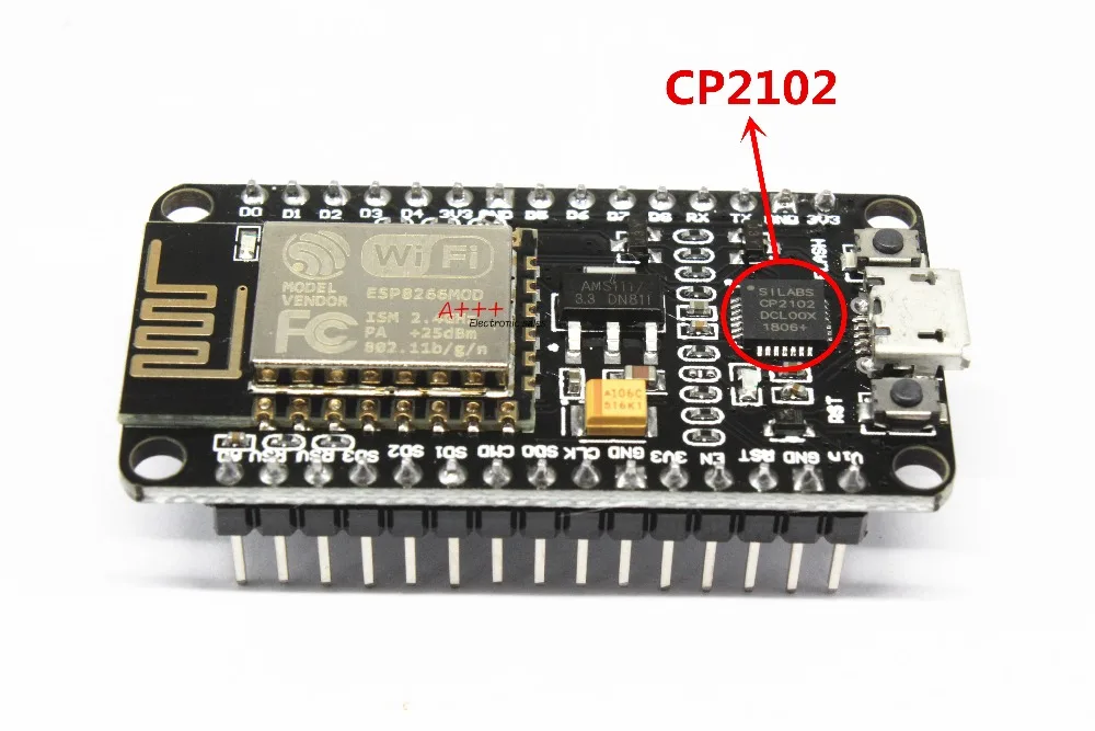 Беспроводной модуль NodeMcu v2 Lua WiFi макетная плата ESP8266 с антенной pcb и usb-портом ESP-12E CP2102