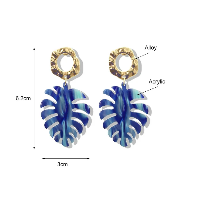 F. J4Z модные серьги с растениями Женские винтажные серьги с листьями из сплава ювелирные изделия в виде цветка акриловые Женские коктейльные ювелирные изделия аксессуары - Окраска металла: No.4