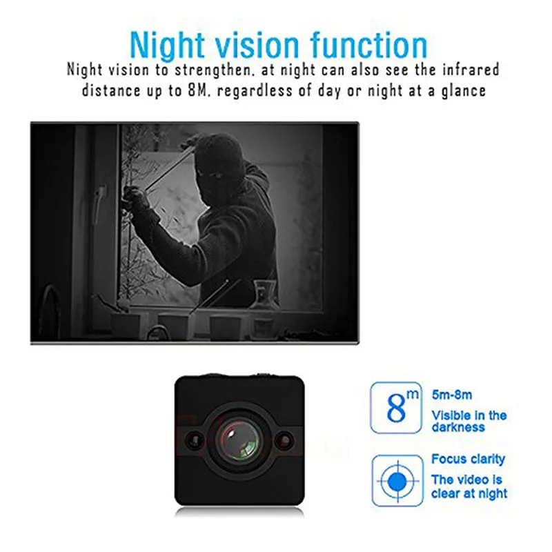FANGTUOSI HD Waterproof  Mini Camera SQ12 1080P Infrared Night Video Recorder Sport Digital Camera Support TF Card Camcorder DVR