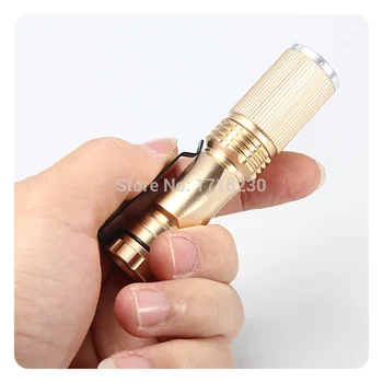 

600Lm Gold CREE Q5 LED 7W ZOOMABLE Zoom 14500 Mini Flashlight Torch Light Lamp