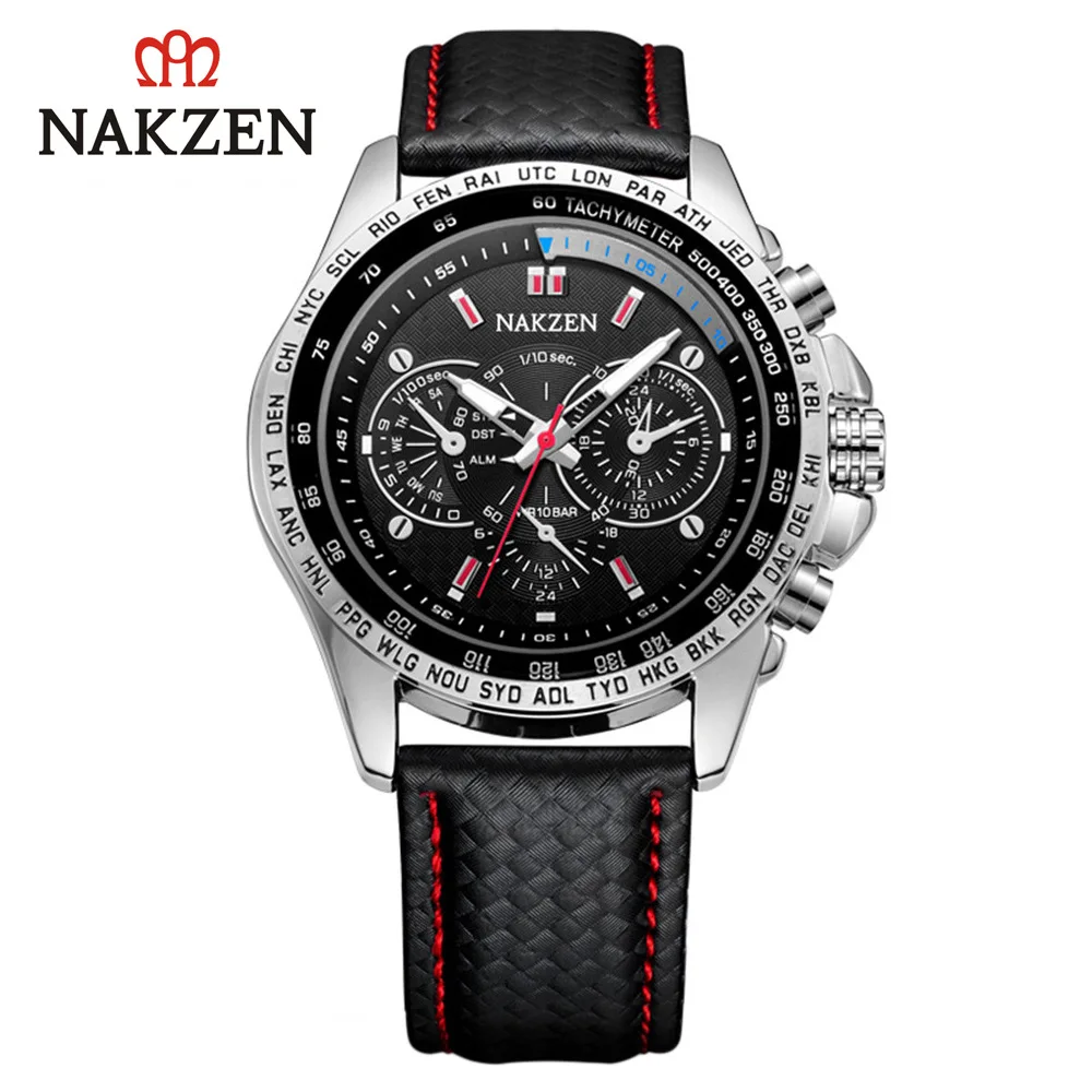 

New Fashion Trend Sports Men's Watches in 2019 Retro Large dial Nightlight Waterproof Young Men's Belt Watch