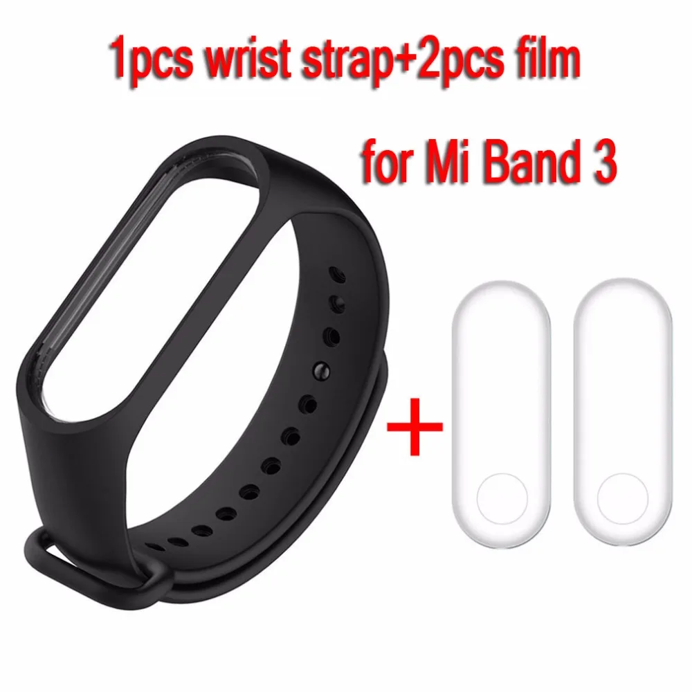 

Silicone Wrist Strap for Xiaomi Mi Band 3 Accessories Bracelet for Mi Band 3 Add 2 Pcs Film Smartwatch for Xaomi Mi Band 3