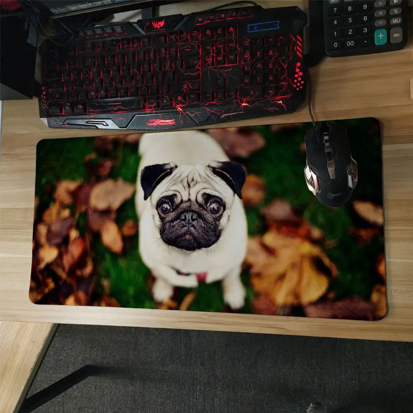 pug funny animals wallpaper notbook computer Gaming Rectangle Silicon Durable Mouse Pad Computer Mouse Mat (7)