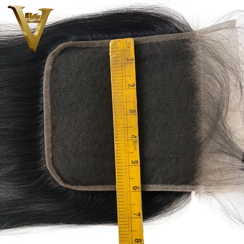 

6x6 Straight Lace Closure Bleached Knots 100% Indian Human Hair Closure With Baby Hair 8-20 Remy Hair 1Pcs Natural Color