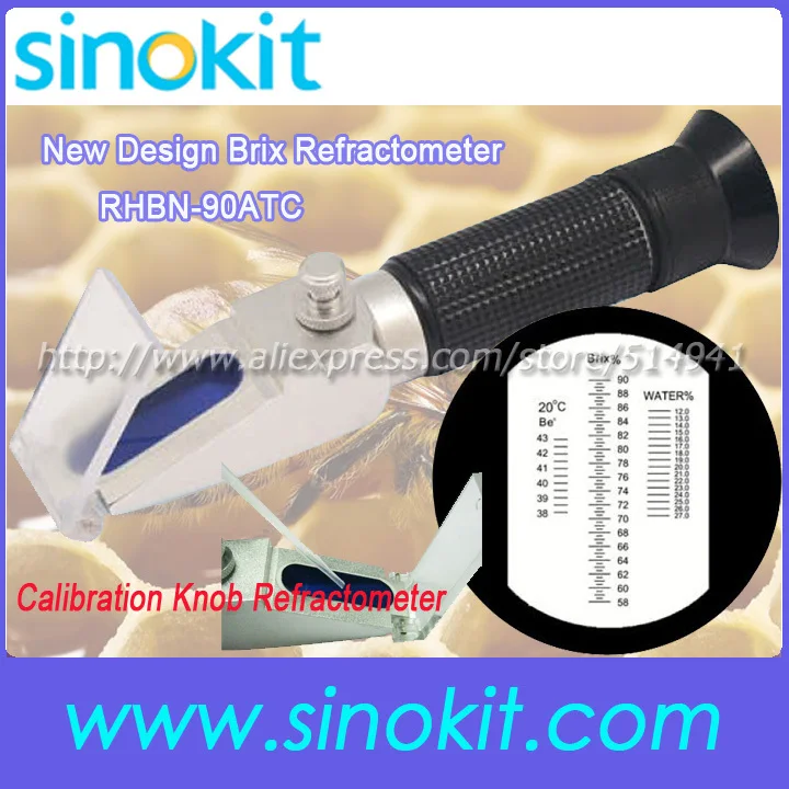 

New Design Calibration knob three common indexed of honey refractometer RHBN-90ATC