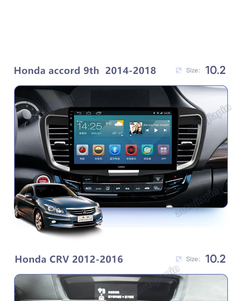 Perfect AUTOJIAPIN 10.1"Eight Core Android 8.0 2G RAM 1024*600 CAR GPS navigation For HONDA CR-V 2017 With Stereo Radio Audio 6