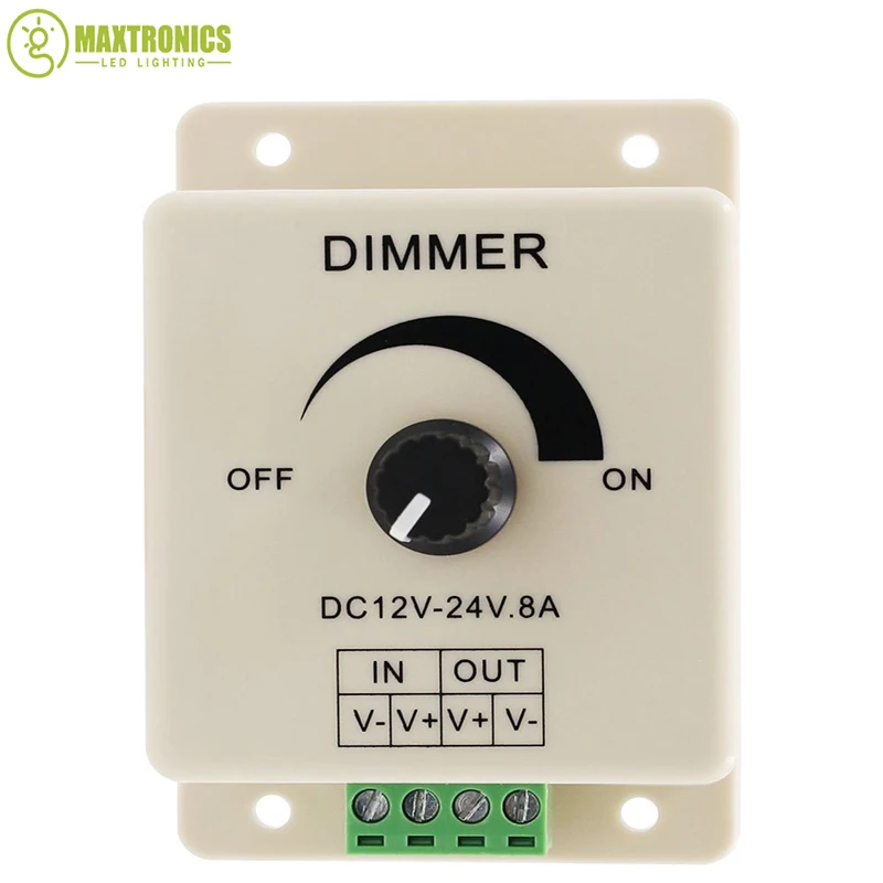 LED Strip Dimmer 12V 8A 96W Light Dimmer Bright Brightness Adjustable