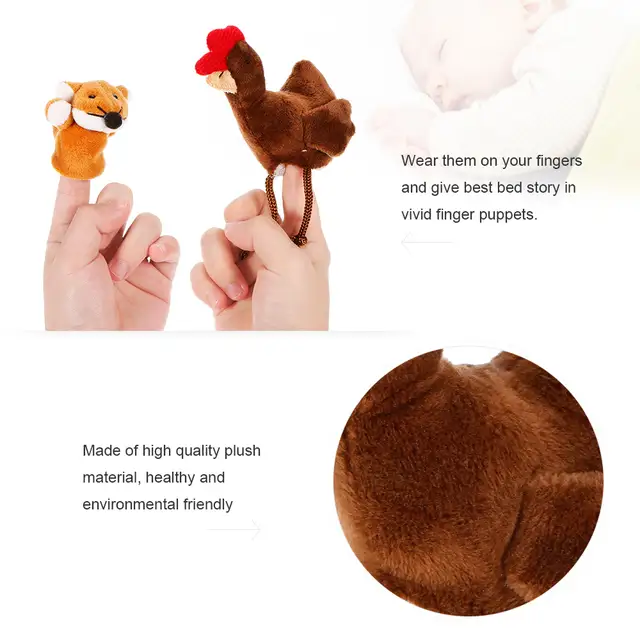 Us 10 63 Offfinger Puppets Doll Baby Plush Toys The Fairy Tale The Sly Fox And The Little Red Hen Story Enlightenment Education J75 In Puppets - 