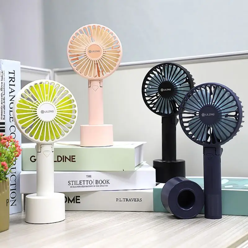 

Mini Portable Handheld Fan with Stand Cradle USB Charging Mute Cooling Fan Cooler for Students Indoor Outdoor Use Supplies