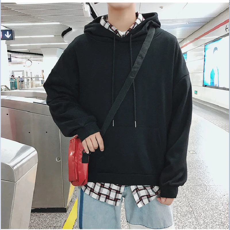 

Sweatshirt Men's New Hoodie Men's Long Sleeve Solid Color Letter Hoodie Men's Black White Large Size Sweatshirt M-5XL