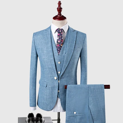 Hot Sale New Coming Unique Single Button Tuxedo Wedding Suits for Men 3 Pieces Groomsmen Suits Wedding Suits (Jacket+Pants+vest)