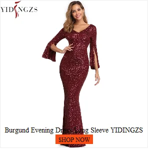 Robe De Soiree, YIDINGZS, вечернее платье, длинное, сверкающее, новинка, женское, элегантное, с блестками, Русалка, макси, вечернее платье, YD199