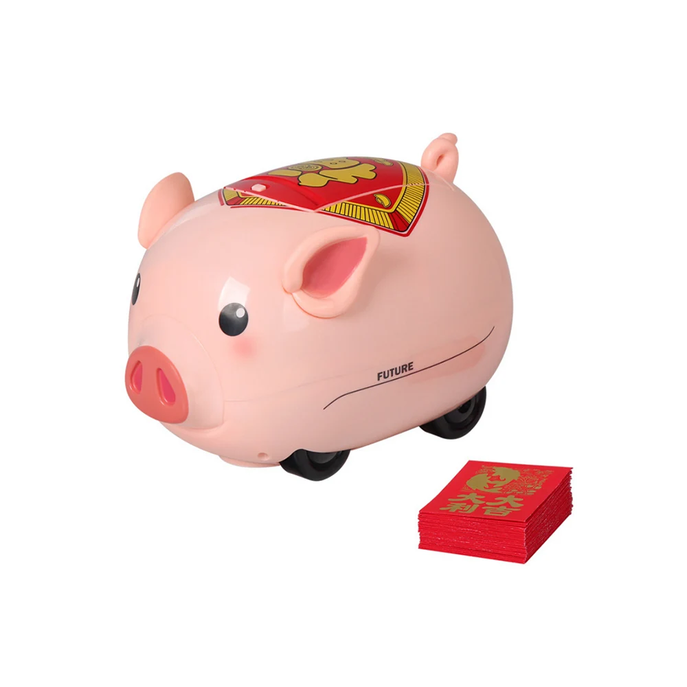 Electric Plastic Pig Money Box Pink Pig Coin Box PVC figure Toys Gift Money Bank Chinese the