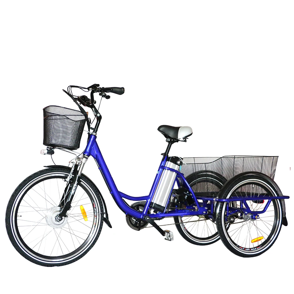 Top Electric Tricycle 26inch 36V10A 250W Electric Bicycle for one seat Aluminum Alloy Frame 3 wheels Electric Bike/Ebike Hot selling 4