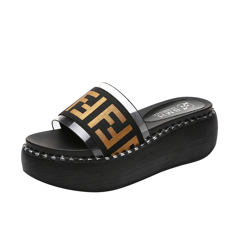 

ENPLEI Stretch Fabric Wedges Sandals Women Light Shoes Slippers Summer Wedges Shoes Woman Flip Flops Flats Slides Feminnio